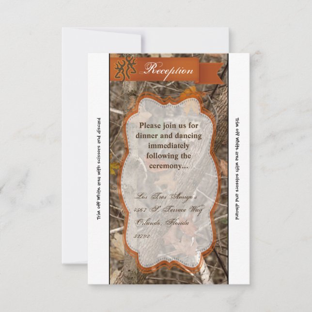 Carte Réception 3,5 x 7 Chasse Couple Deer Doe Buc (Devant)