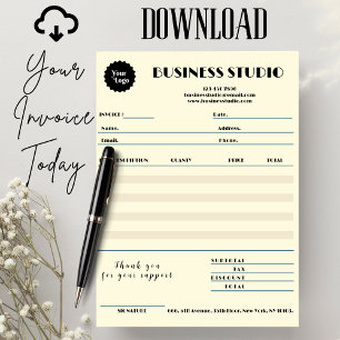 Carte Réception de la facture en marbre de crème Petite 