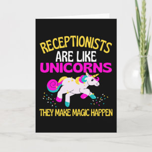 Carte Réceptionniste Unicorn, Réception Magique Unicorn