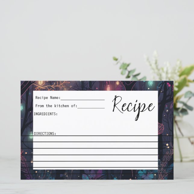 Carte Recette Art Imaginaire Floral (Debout devant)