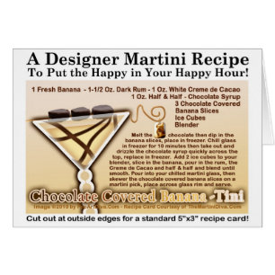 Carte Recette Banana Martini recouverte de chocola
