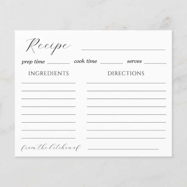 Carte Recette Chinoserie Bleue (Devant)