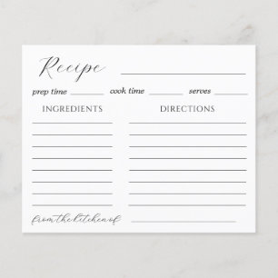 Carte Recette Chinoserie Bleue