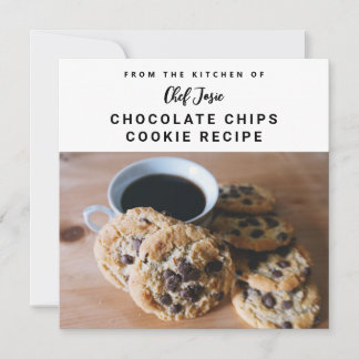 Carte Recette Cookie Conception Photo Personnalisé