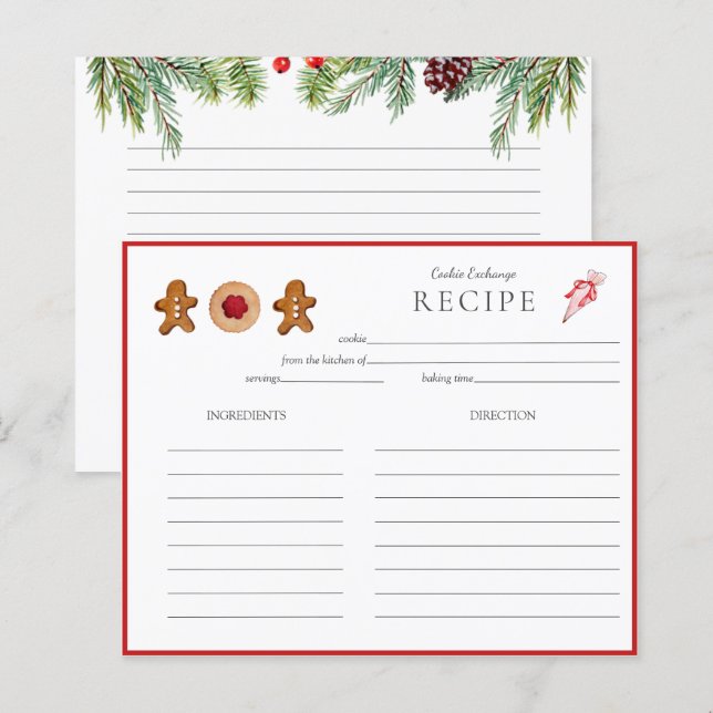 Carte Recette Cookie Exchange boulangeries de vaca (Devant / Derrière)