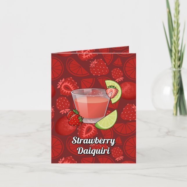 Carte Recette de cocktail fraise Daiquiri (Devant)
