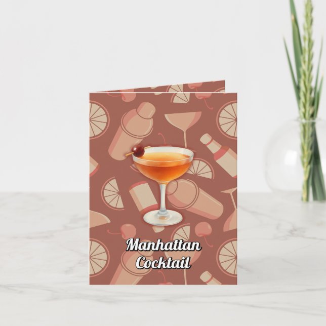 Carte Recette de cocktail Manhattan (Devant)