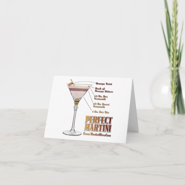 Carte Recette de cocktail Martini parfait Art (Devant)