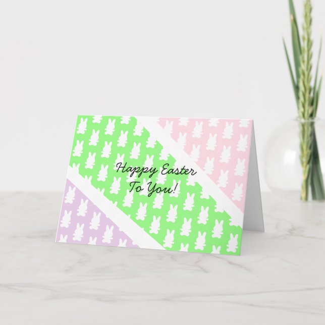Carte Recette d'œufs de Pâques découpés et Joyeuses Pâqu (Devant)