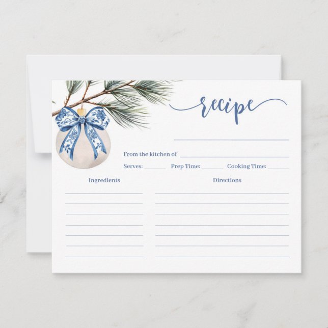 Carte Recette Fête des mariées Chinoiserie d'hiver (Devant)