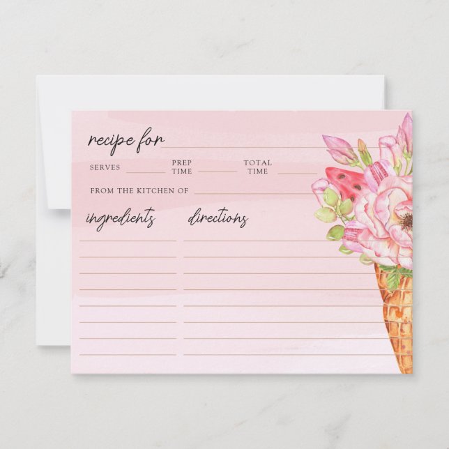 Carte Recette Fête des mariées crème glacée chic (Devant)