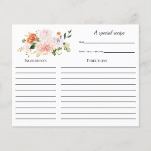 Carte Recette Fête des mariées florale