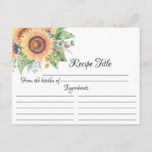 Carte Recette Fête des mariées Jardin de tournesol