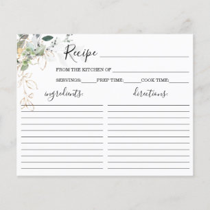 Carte Recette Fête des mariées verte