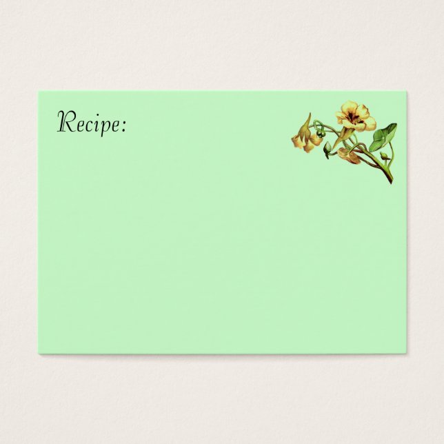 Carte Recette Fleur Jaune (Devant)