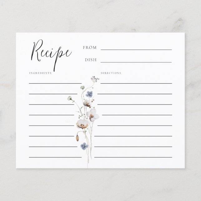 Carte Recette Fleur sauvage Dainty (Devant)