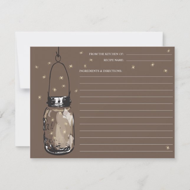 Carte Recette Mason Jar & Fireflies (Devant)