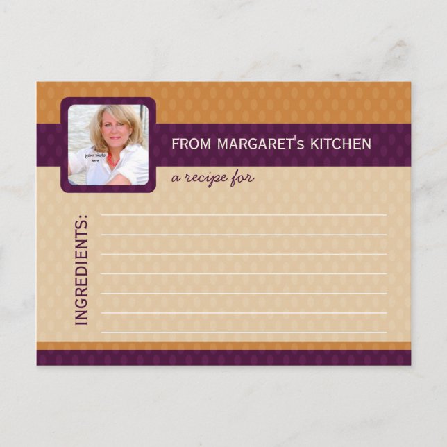 Carte Recette Photo Ovals Retro - Tangerine (Devant)
