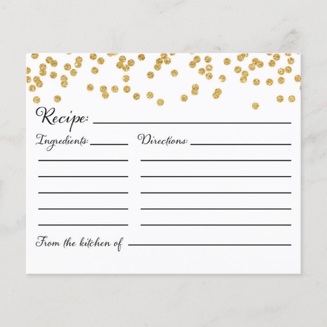 Carte Recette pour la Mariée, Enterrement de Vie d (Devant)
