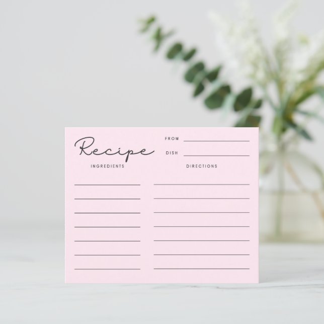 Carte Recette Rétro Rose (Debout devant)