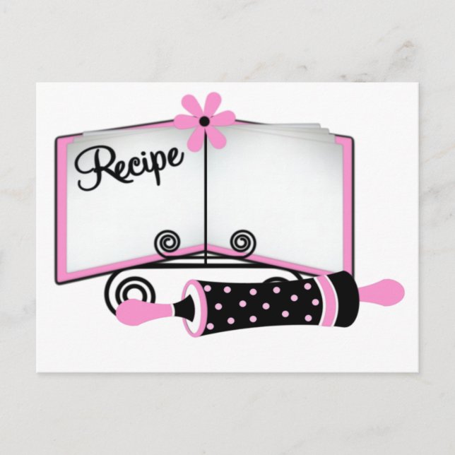 Carte Recette rose et noire (Devant)