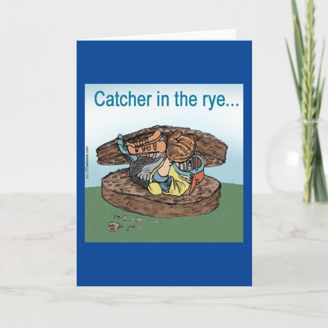 Carte Receveur de baseball dans les champs (Devant)