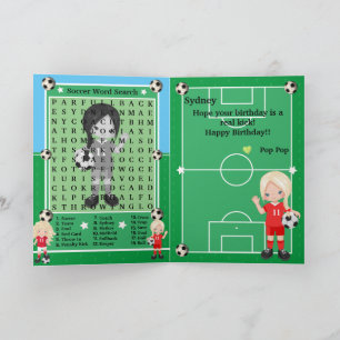 Carte Recherche de mots de football pour filles blondes