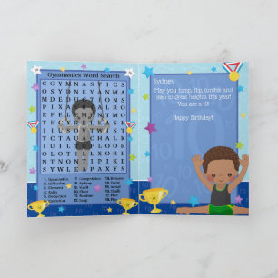 Carte Recherche de mots de gymnastique pour garçons Brow