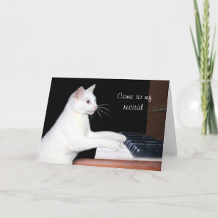Carte récital de piano de chat