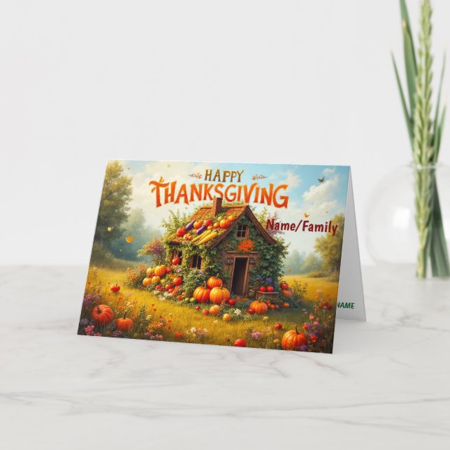 Carte Récolte de Thanksgiving fantaisiste (Devant)