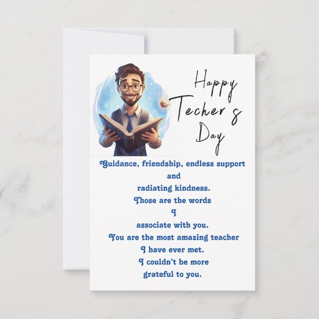 Carte Reconnaissant à l'enseignant (Devant)