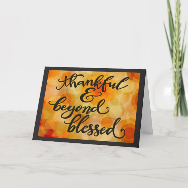Carte Reconnaissant Au-delà de Bienheureux Thanksgiving  (Devant)