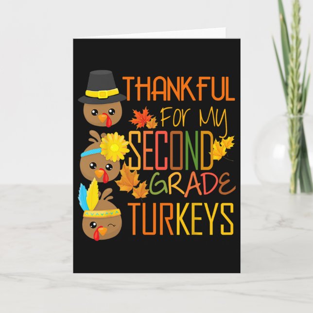 Carte Reconnaissant pour ma dinde de Thanksgiving de 2e  (Devant)