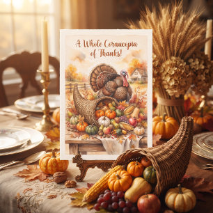 Carte Reconnaissant pour vous Cornucopia de Thanksgivi