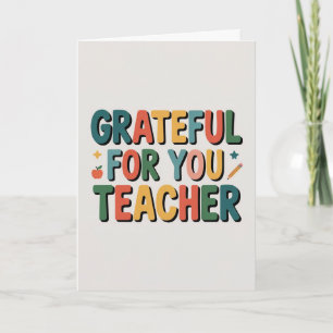 Carte Reconnaissant pour vous Remerciement au professeur