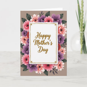 Carte rectangulaire de la fête des mères florale