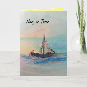 Carte Récupération "Accrochez-vous là" aquarelle