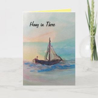 Carte Récupération "Accrochez-vous là" aquarelle