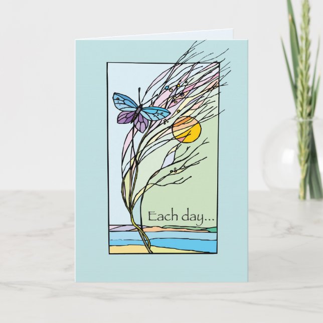 Carte Récupération Chaque Jour Papillon Anniversaire (Devant)