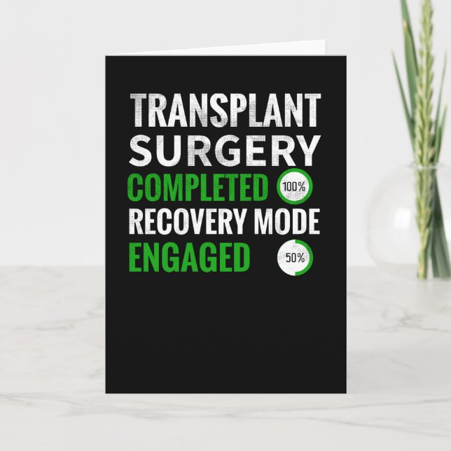 Carte Récupération de la chirurgie de transplantation |  (Devant)