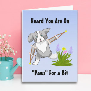 Carte Récupération rapide Collie sur Crutches