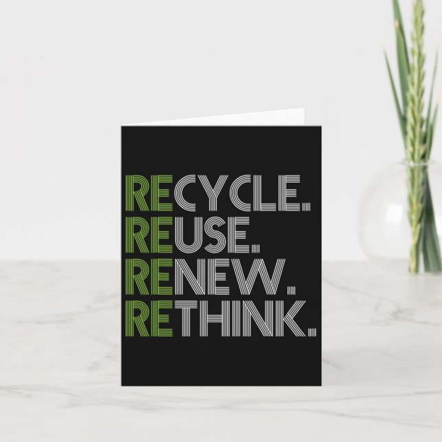 Carte Recycler Réutiliser Renouveler Repenser Crise Envi (Devant)