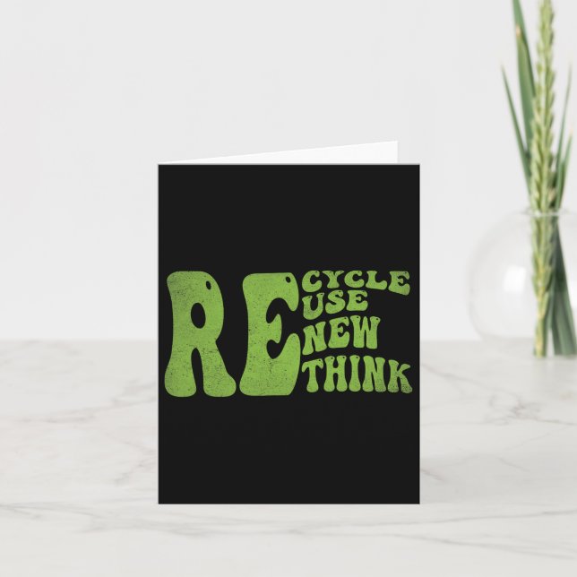 Carte Recycler Réutiliser Renouveler Repenser Rétro Groo (Devant)