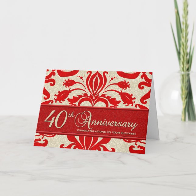 Carte Red 40th Anniversary Business Greeting (Devant)