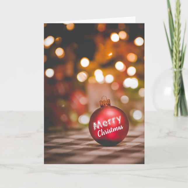 Carte Red Bauble, voeux de Noël (Devant)