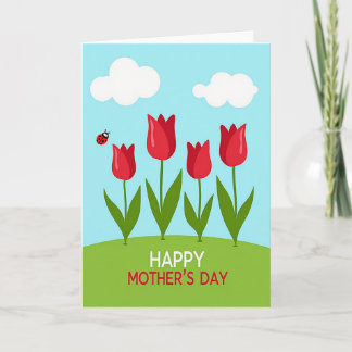 Carte Red Blooms Mothers Day Greeting Card