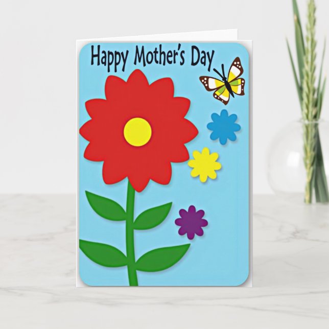 Carte Red Blossom Mothers Day Art Card (Devant)