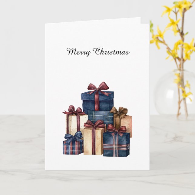 Carte Red Blue Cream Country Christmas Gifts (Fleur jaune)