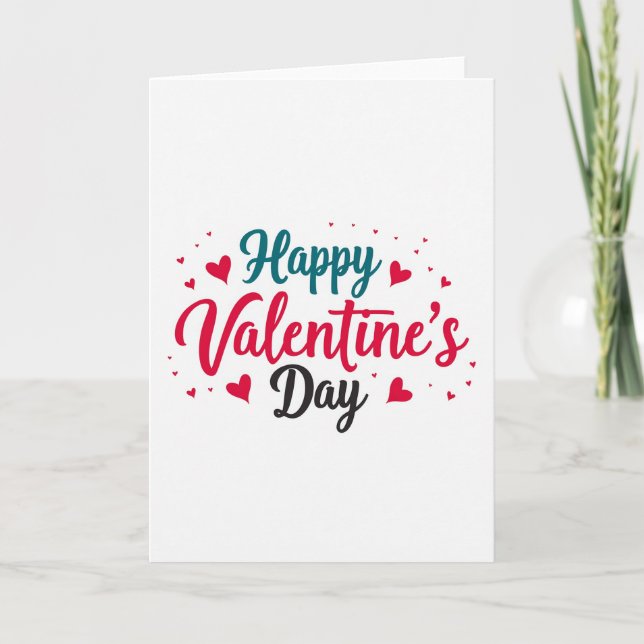 Carte Red Calligraphy Valentines Day Card (Devant)