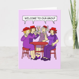 Carte Red Casquette Cartoon Ladies Bienvenue au Groupe